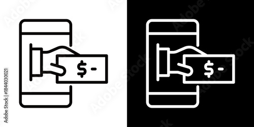 Payment Icon Of Line Black And White Style 