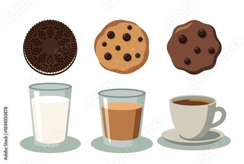 Indulge your sweet tooth with this yummy snack arrangement of cookies and drinks, perfect for a cozy treat or satisfying cravings anytime