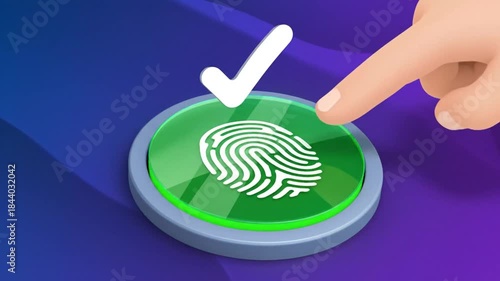 Fingerprint Scan Authentication Security Technology Concept.