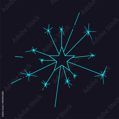 Dynamic Starburst Graphic Design, Abstract Art, Digital Illustration, Vibrant Environment, Creative Concept