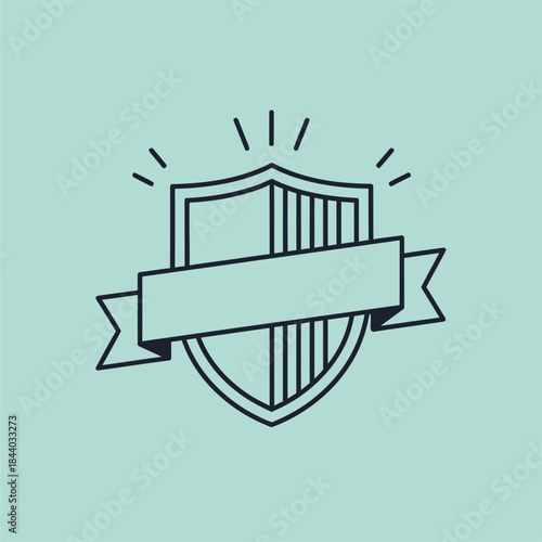 Shield Design Illustration for Branding, Graphic Art, Creative Studio, Minimalist Concept, Modern Aesthetic