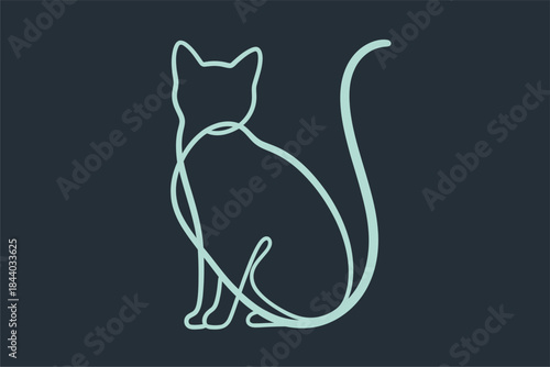 Creative Cat Illustration, Minimalist Design, Digital Art, Contemporary Style, Graphic Environment