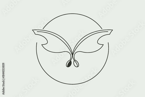 Elegant Graphic Design of Abstract Wings Symbolizing Freedom and Growth