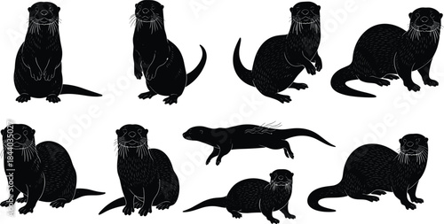 set of animals silhouettes