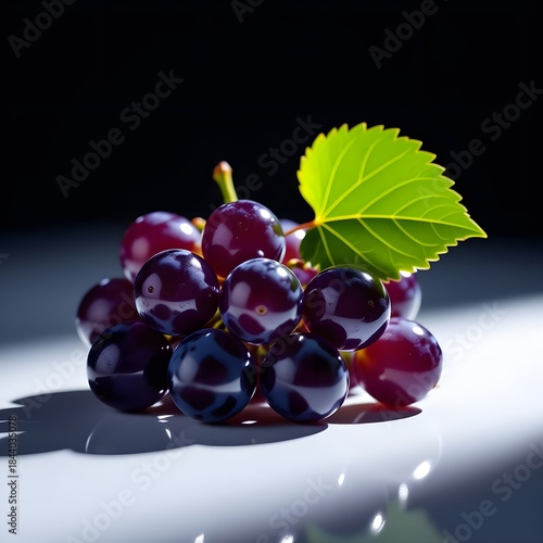 purple grapes on a black background