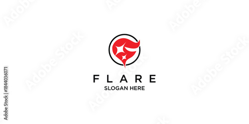 Creative flare logo design with modern concept premium vector