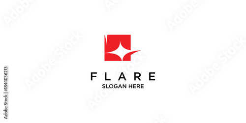 Creative flare logo design with modern concept premium vector