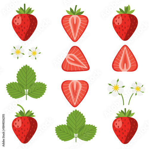 set of strawberries
