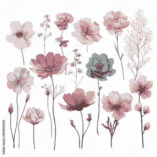 Beautiful Watercolor Floral Arrangements with Delicate Petals