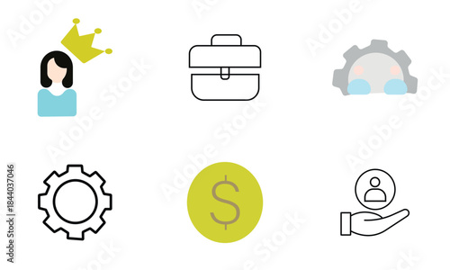 circle icons set for web design illustration travel business buttons symbol sign vector