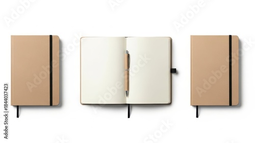 Minimal blank notebook mockup for branding and stationery presentation
