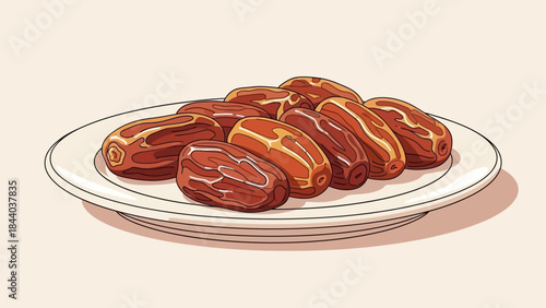Plate of Delicious Dates for Ramadan Iftar.