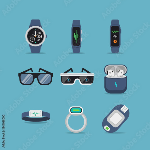 Stay Connected with Cutting-Edge Wearable Technology for Health and Entertainment, Including Smartwatches, VR Glasses, and Wireless Earbuds
