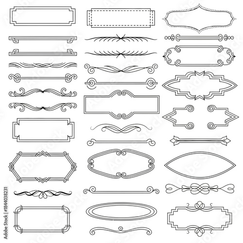 Schilderij op canvas Elegant decorative frames and dividers for sophisticated design projects, adding classic charm and vintage flair to any layout instantly