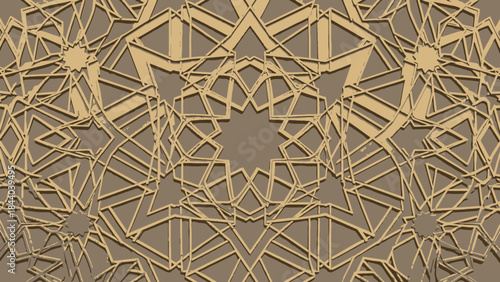 Intricate Geometric Islamic Pattern Design Abstract Background.