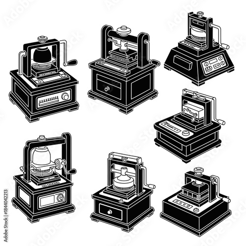 Crafting excellence with vintage letterpress machines, a journey back in time to the art of printing, perfect for creative projects and historical designs