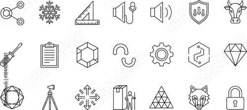 Education, Tools, Nature, Audio, Geometry, Security, Wildlife, UI Symbols for Creative Content