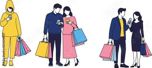 Family silhouette illustration of two fathers and two children walking together, holding hands.