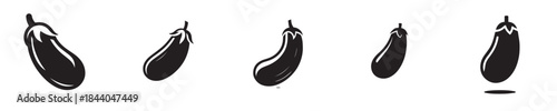 a set of eggplant silhouette vectors