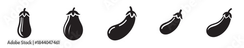 a set of eggplant silhouette vectors