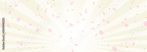 光の中を花びらが舞う　華やかなベクター背景イラスト