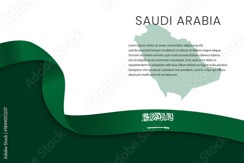 Saudi Arabian Identity Design with Minimal Flag Ribbon Concept