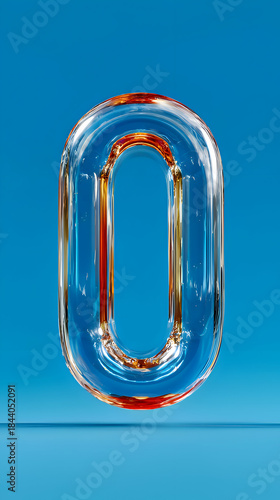 Wallpaper Mural Clear Rounded Shape Reflecting on Blue Surface, Glossy Texture Torontodigital.ca