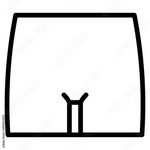 Lower abdomen body outline icon vector design illustrator