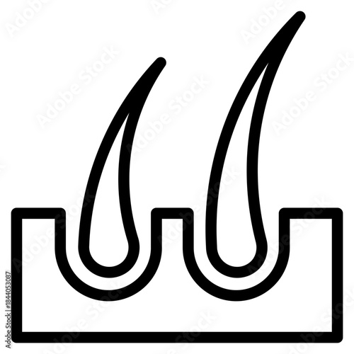 Hair body outline icon vector design illustrator