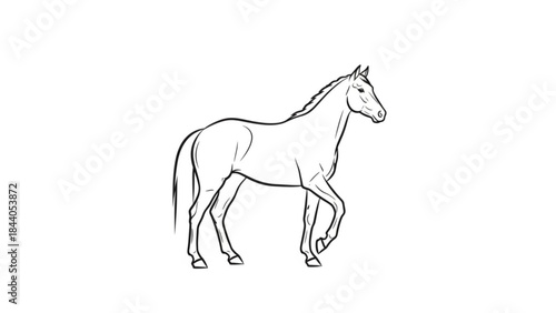 Elegant horse illustration a simple line drawing of a majestic animal in profile perfect for equestrian themes and graphic design