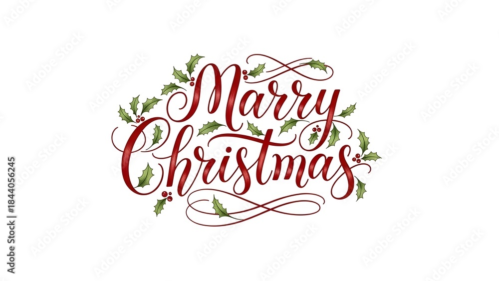 Fototapeta premium merry christmas lettering