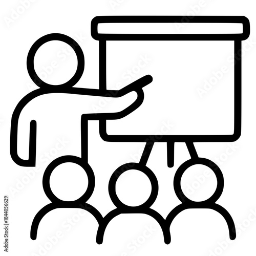 flat icon blak white presentation board