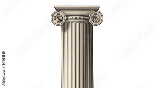A detailed illustration of an ancient Greek or Roman column