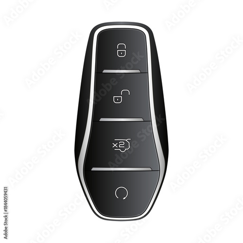 A car key fob isolated on white background. Keyless vehicle entry device. Scalable and Editable EPS 10 vector graphic illustration.