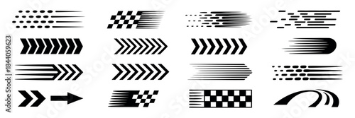 Racing Stripes Vector Set with Car Tuning Decals and Dynamic Speed Lines