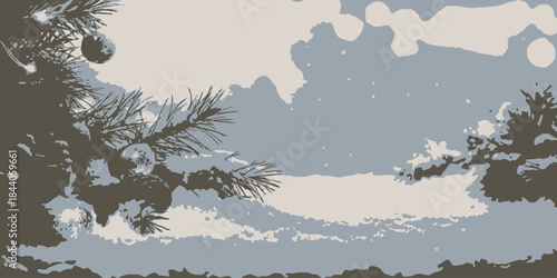 Dreamy soft-focus Christmas border featuring blue lights, subtle festive accents, and a gentle holiday vibe.