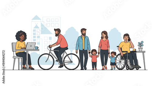 Happy family enjoying quality time together outdoors