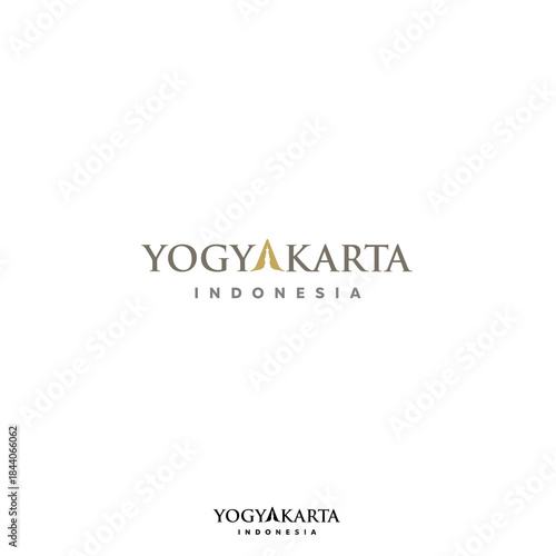 Yogyakarta Wordmark Logo - Tugu Jogja, Yogya Monument as symbol of city at letter A.