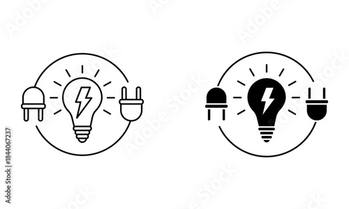 electric power solution idea icon vector