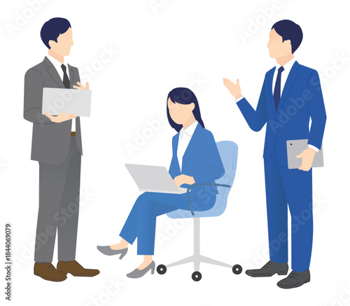 会話をするビジネスパーソンのイラストベクター素材