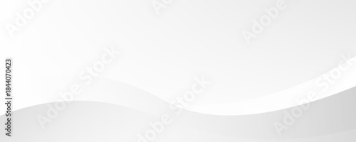 Minimalist white abstract background featuring smooth curved wave shapes and subtle gray gradients. Perfect for business presentations, corporate websites, flyers, and modern design templates.