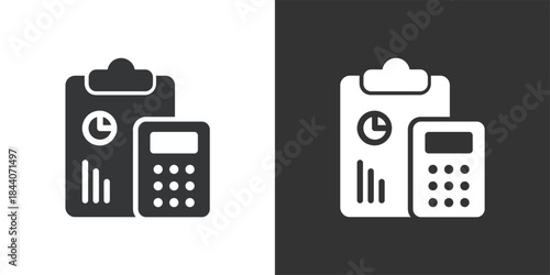 Financial Analysis icon. Solid glyph series icon