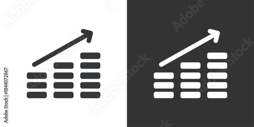 Financial Growth Graph icon. Solid glyph series icon