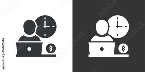 Part-Time Employee icon. Solid glyph series icon