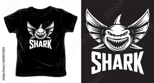 shark graphic vector art t-shirt design print template