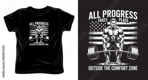 all progress takes place graphic vector art t-shirt design print template