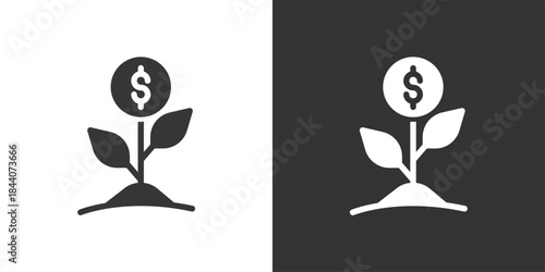 Investment icon. Solid glyph series icon