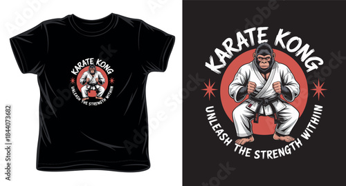 karate kong graphic vector art t-shirt design print template