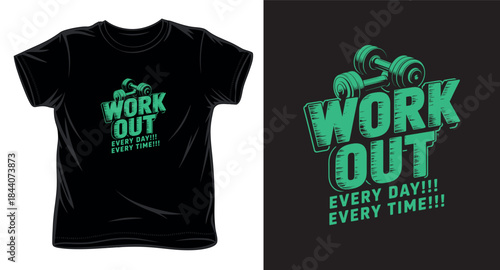 work out graphic vector art t-shirt design print template