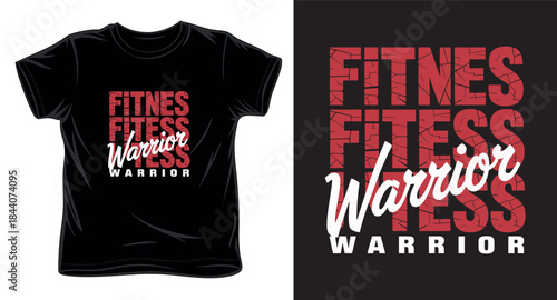 fitnes warrior graphic vector art t-shirt design print template